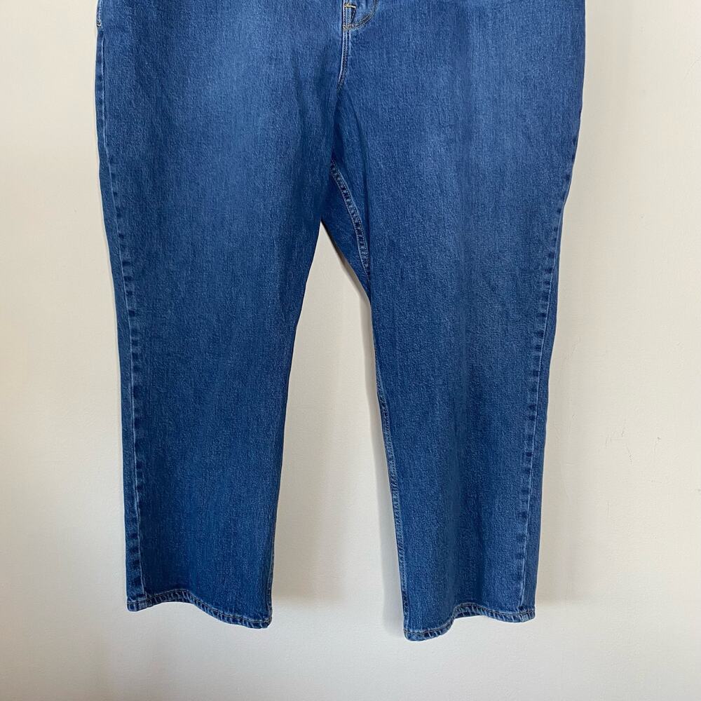 GOOD AMERICAN Good Icon Indigo Wash Crop Straight Leg Jeans Plus Size 24 - Picture 4 of 9